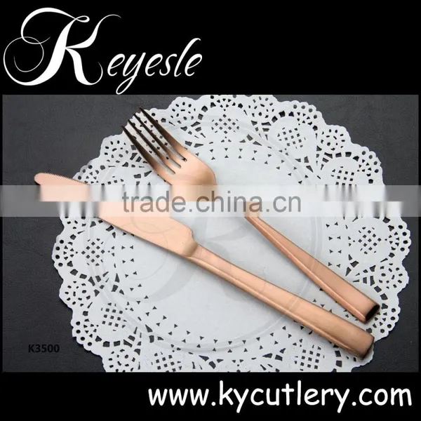 Copper Cutlery,stainless Gold Plated Flatware Quality Cutlery Set photo-3