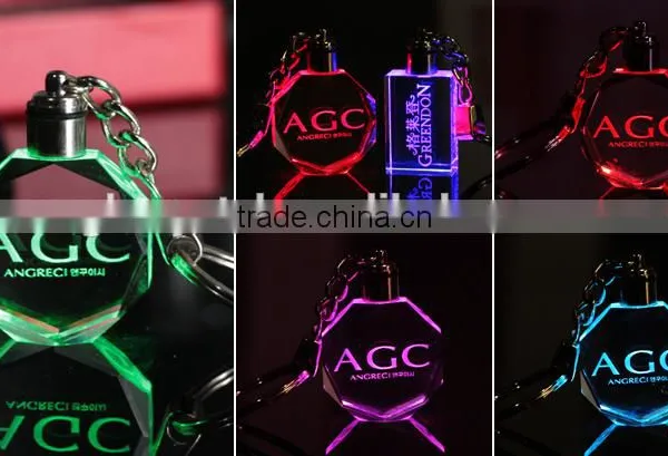 Glass Octagonal Custom Keychain / Promotion Crystal Custom Keychain photo-6