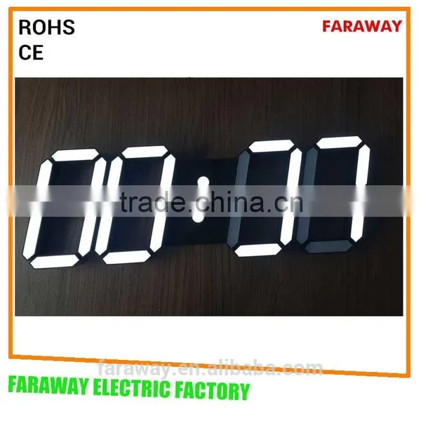 Remote White/blue 3D Led Digital Wall Clock photo-3