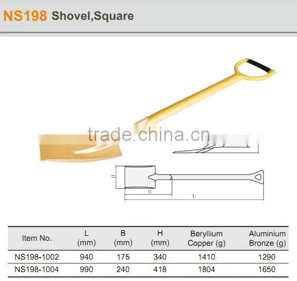 High Quality Non Sparking Square Shovels, Fiberglass Handle, Spark Free, Spark Resistant, Explosion-proof, ATEX Approved photo-2