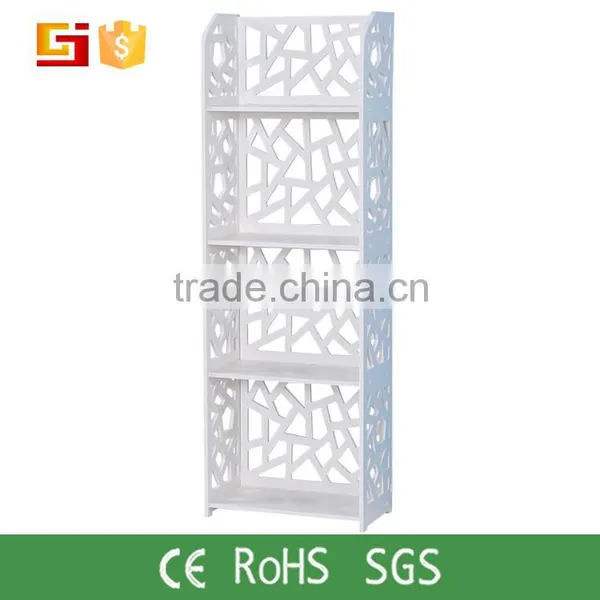 white self-assembled plastic anti-rust bathroom shelf for towel