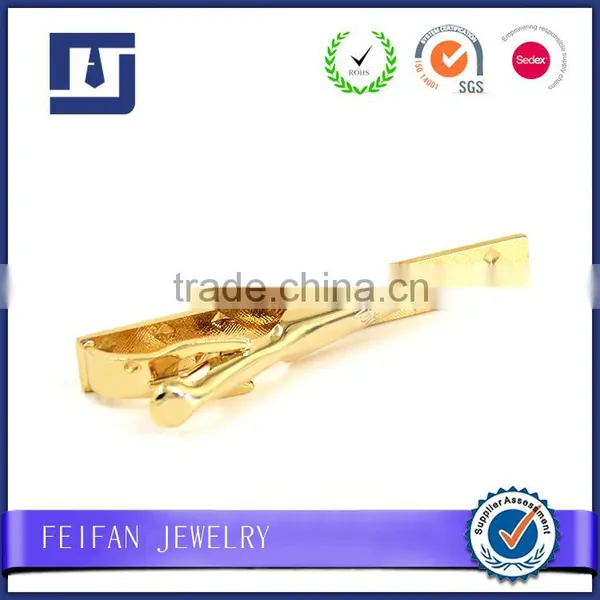 Custom Branded Gold Metal Bow Tie Clip Cheap Tie Bar photo-3
