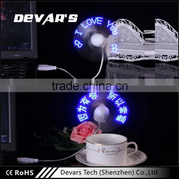 2016 Newest Factory LED Flashing Message Mini Fan photo-3