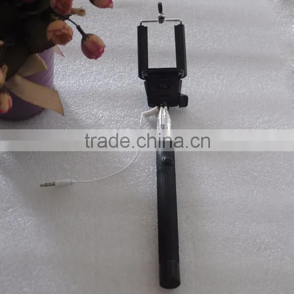 2015 Hot Sale Mix Color With Notch Prevent Rotation Cable Take Pole Selfie Stick