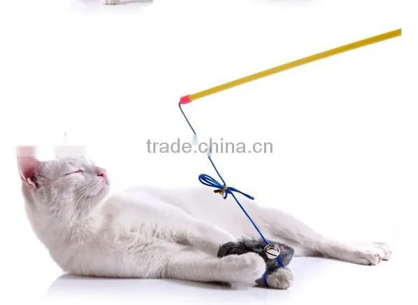 Funny Pet Cat Kitten Play Feather Teaser Rod Wand Playing Toy With Bell photo-2