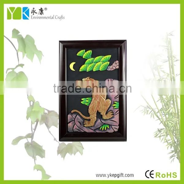 China Folk Art Hand Carved Brave Tiger Famous Animal Paintings for Living Room Decor photo-2