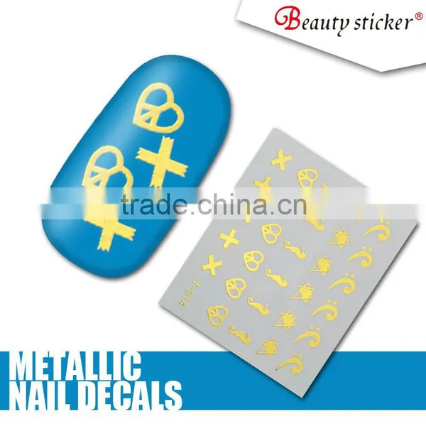 Popular 2016 Hot Sell Water Decals Nail Art Stickers Metallic Color Nail Wraps photo-5