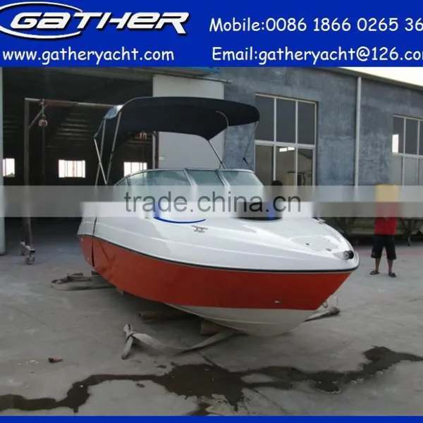 Ce Certificate Hot Sale 18ft Frp Half Cabin Boat