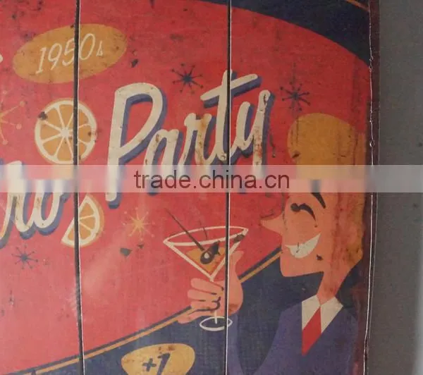 Vintage Wooden Wall Painting Hanging Decor