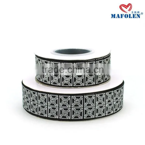 Ribbons Factory in China Cheap Black Printing Checks Grosgrain Ribbon Imported photo-3