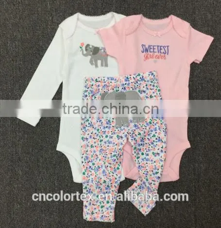 Spring and Autumn Baby Romper Suit With Cute Animal Pattern 3pcs Set Romper+pants photo-6