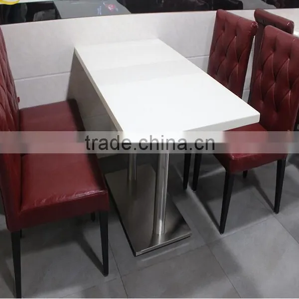 White Artificial Stone Solid Surface Marble Table Top,Restaurant Dinning Table , Coffee Table photo-4