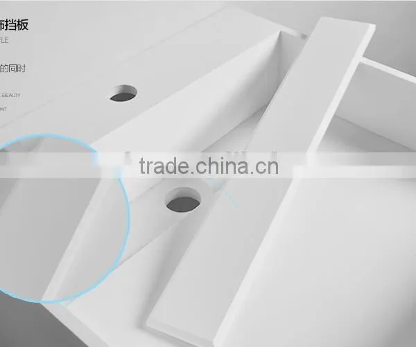 Wall Mounted Acrylic Solid Surface Wash Basin / Stone Resin Wall Hung Acrylic Solid Surface Basin/ Artificial Stone Resin Basin photo-6