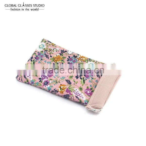 New Hot Selling Soft Cloth Bag Sunglasses Glasses Pouches Black Red Flower Eyewear Accessories Mobile Phone Bag BDH08 photo-2