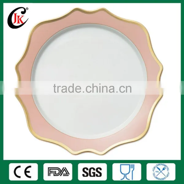 Wholesale High Grade 13 Inch Luxury Ceramic Decorative Gold Charger Plates for Wedding photo-2