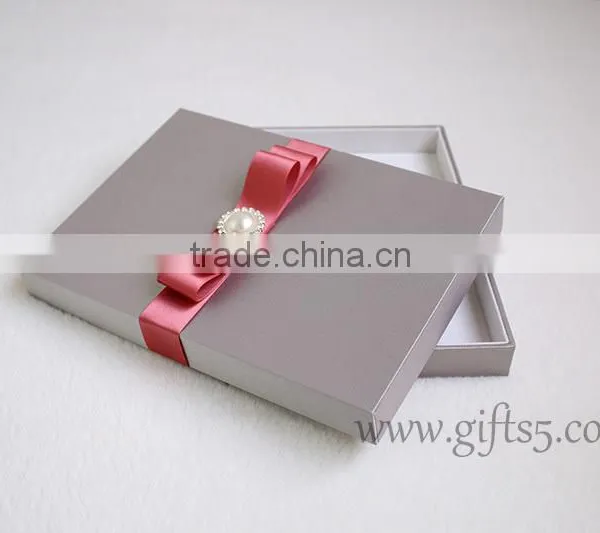 Fancy Wedding Invitation Gift Box With Ribbon photo-5