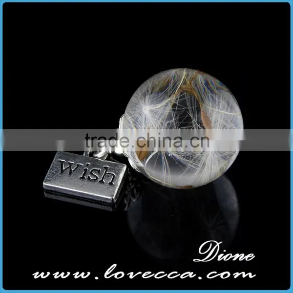 20mm Clear Transparent Resin Ball With Dandelion ,dandelion Resin Ball With Wish Pendant photo-2