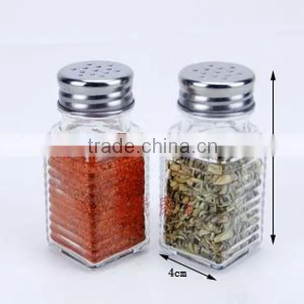Square Mini Spice Jar Canister With Metal Hole Caps photo-2