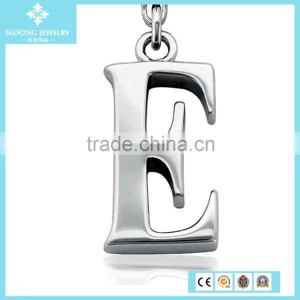 Charm Jewelry Alphabet Letter E Charm Pendant in Sterling Silver photo-2