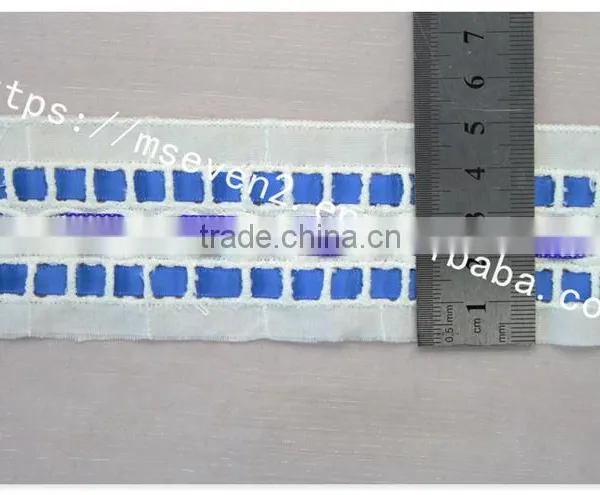 Fashion Design 5cm Width Embroidery Satin Ribbon With Cotton Triming photo-6