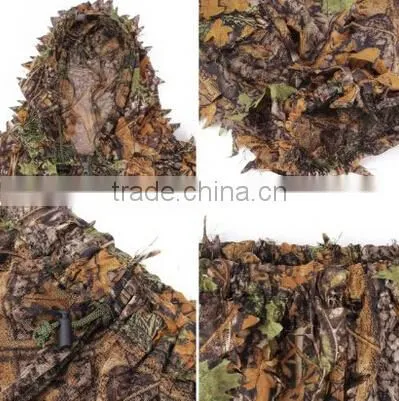 3D Military Hunting Bird Watching Ghillie Sniper Suit Archery Suit Bionic Leafy Camouflage Set Clothes photo-6