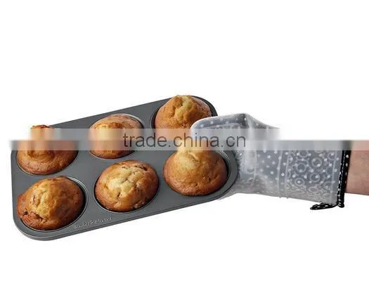 Washable Quilted Cotton Linings Silicone Protective Baking Gloves photo-3