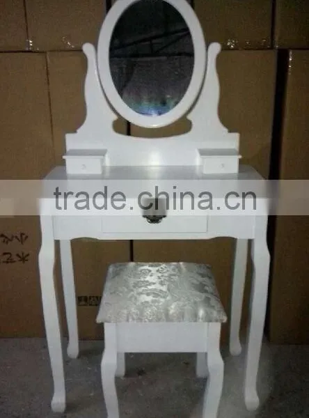 Factory Price Mirrored Rotating Wooden Jewelry Armoire