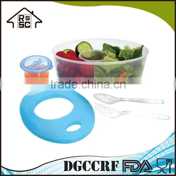Transparent Plastic Oval Lunch Box With Cutlery Set photo-3