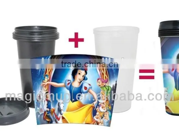 16 OZ Plastic Double Wall Travel Mug Tumbler With Photo Insert photo-3