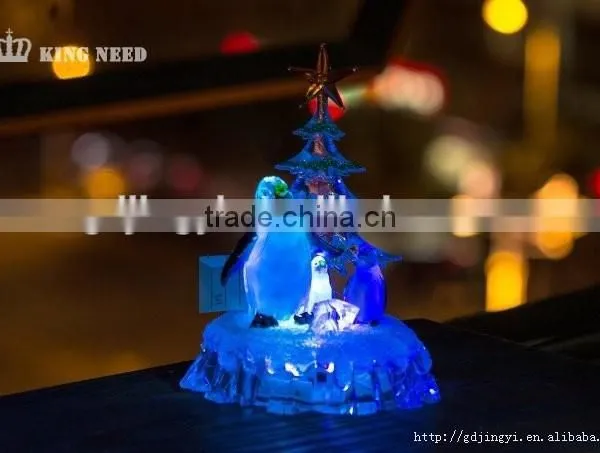 Clear Acrylic Crystal LED RBG Color Changing Penguin Table Home Ornaments photo-4