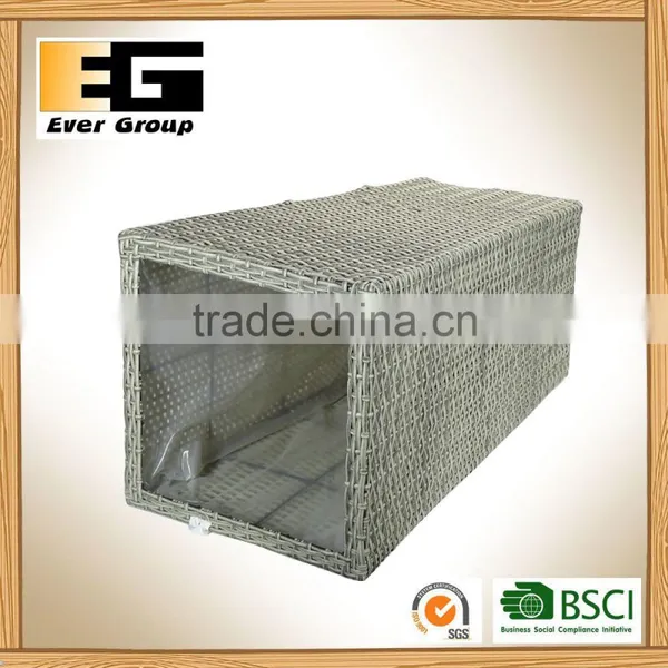 Hand Woven Plastic Rattan Storage Bucket Outdoor Decorative Flowerpot photo-2