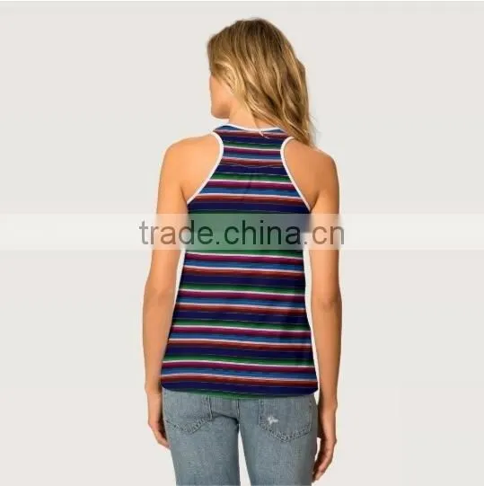 Custom Plus Size Women's All-Over Print Racerback Mexican Serape Tank Top Made In China photo-4