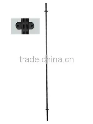 Black 1" Double Slotted Pole Tubing and Standard for Clothes Shop