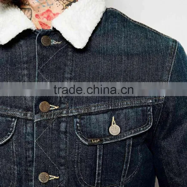 Winter Fashion Warm Black Denim Jacket Men With Fur photo-3