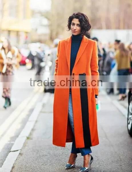 100% Hand Made Fashion Orange Winter Coat Women photo-2