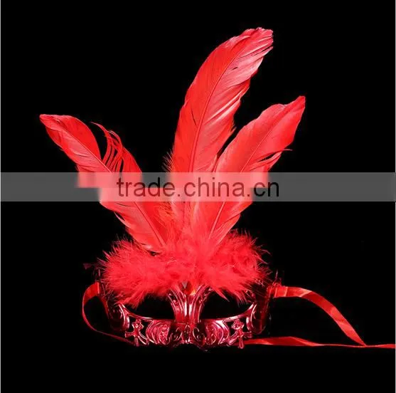 Hot Yellow Feather Pearl Beads Plastic Ball Mask Indian Indian Sacred Mask for 2016 Party Favor Products photo-3