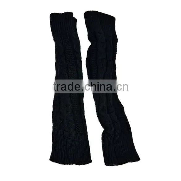 Women Arm Warmer Knitting Wool Fingerless Long Gloves Leisure Korean Glove 7869 photo-2