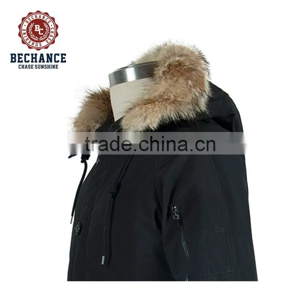 Wholesale Mens Casual Polyester Padded Jacket With Faux Fur for Winter photo-4