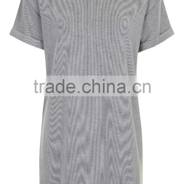 Korean Fashion Girls Style 2015 Summer Oversized Striped Back Letters Print T Shirt Dress photo-3