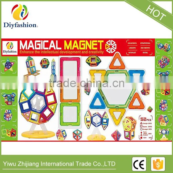 52pcs Promotional Christmas Amazing 3D ABS Plastic Magnetic Building Blocks Toys for Kids photo-3