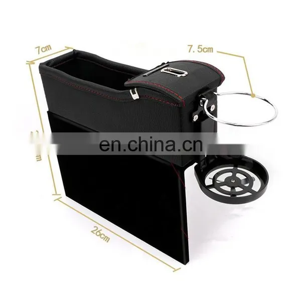 Car Seat Gap Filler Organizer Coin Side Pocket Car Organizer With Cup Holder photo-2