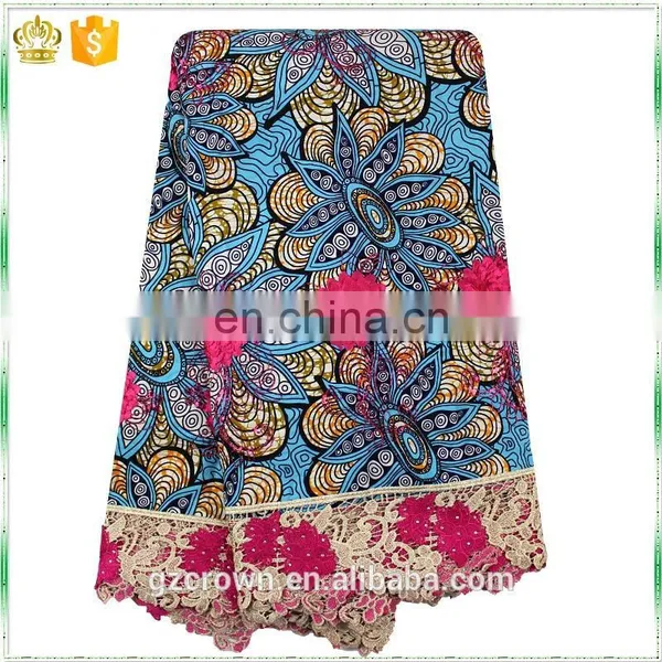Hot Selling Wholesale French Lace Border Lace African Veritable Real Wax Print Ankara Fabric for Make ClothesH170111011 photo-4