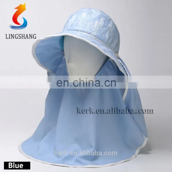 Outdoor Wide Brim Unique Desigh Polyester Woman Hat With Detachable Beautiful Veil photo-3