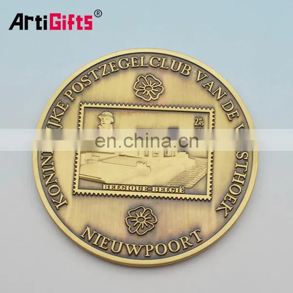 Customize Cheap Lovely Wedding Names of Gold Antiqu Brass Blank Coins photo-3