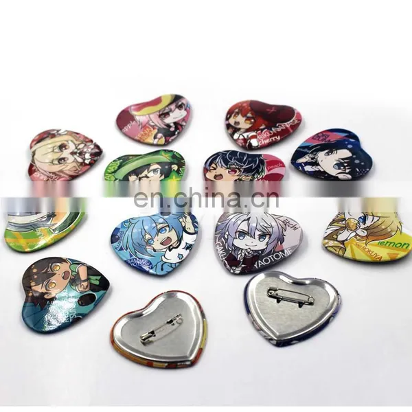 Disney & Sedex Audited Factory Direct Selling Heart Star Shape Tin Button Badge photo-4