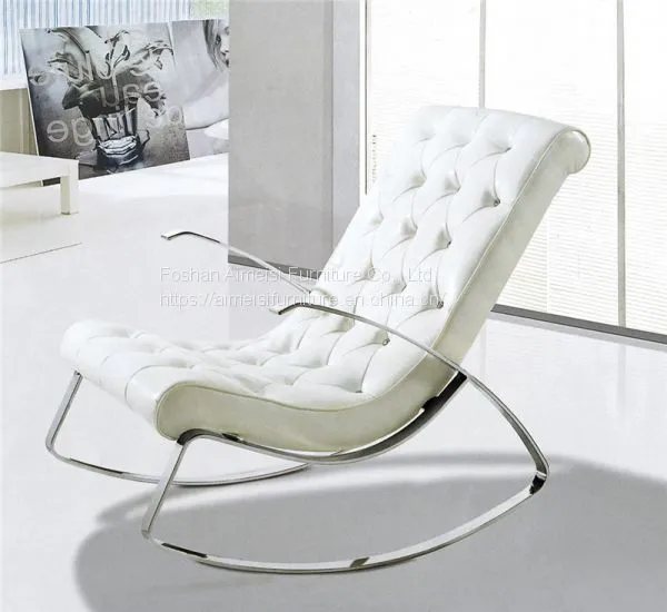 Mid Century Modern Classic Barcelona Style Lounge Rocking Chair photo-4