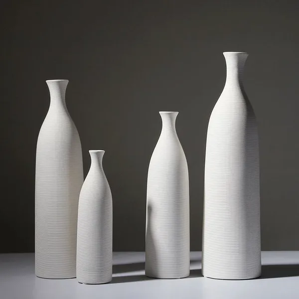 Grace Elegant Large White Hand Made Simple Ceramic Vase For Coffee Shop Living Room photo-3