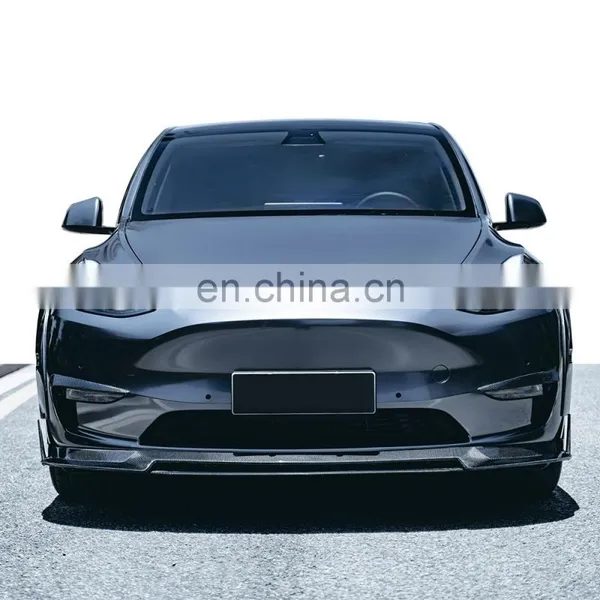 For Model Y Carbon Fiber Front Lip Bumper Spoiler Car Accessories