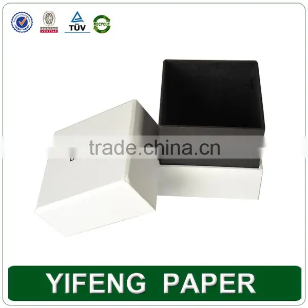 Luxury Velvet Black White Cardboard Paper Gifts Cufflink Box photo-5