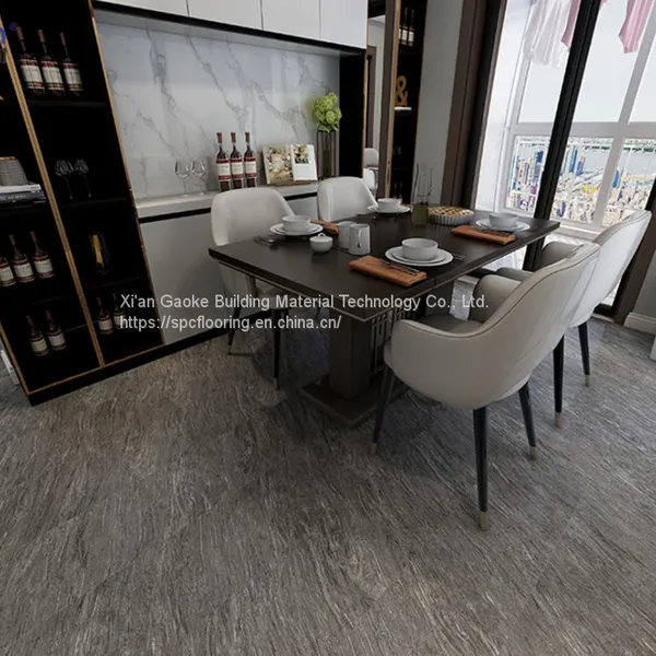GKBM Greenpy MJ-S6014 Home Deco Fireproof Click Black Quartz Stone Composite SPC Flooring photo-3